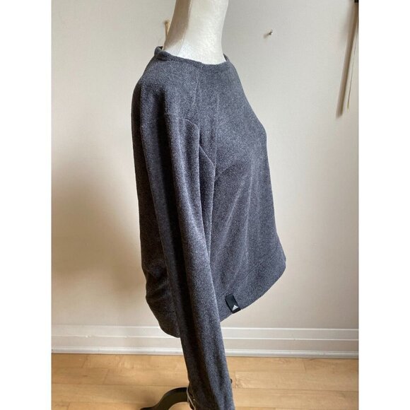 ADIDAS BNWOT Womens Gray Terry Fleece Pulllover Sz Small Sweatshirt - Picture 3 of 9